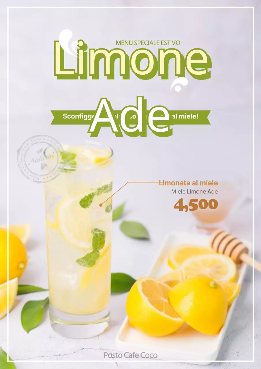 Pubblicizzare una nuova bevanda al miele limonata