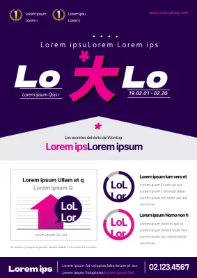 Folleto para una clase especial en la escuela en morado y rosa