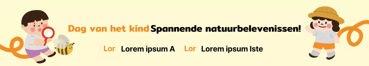 Kinderdagactiviteiten met een illustratie van een kind op een gele achtergrond