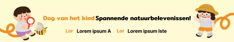 Kinderdagactiviteiten met een illustratie van een kind op een gele achtergrond