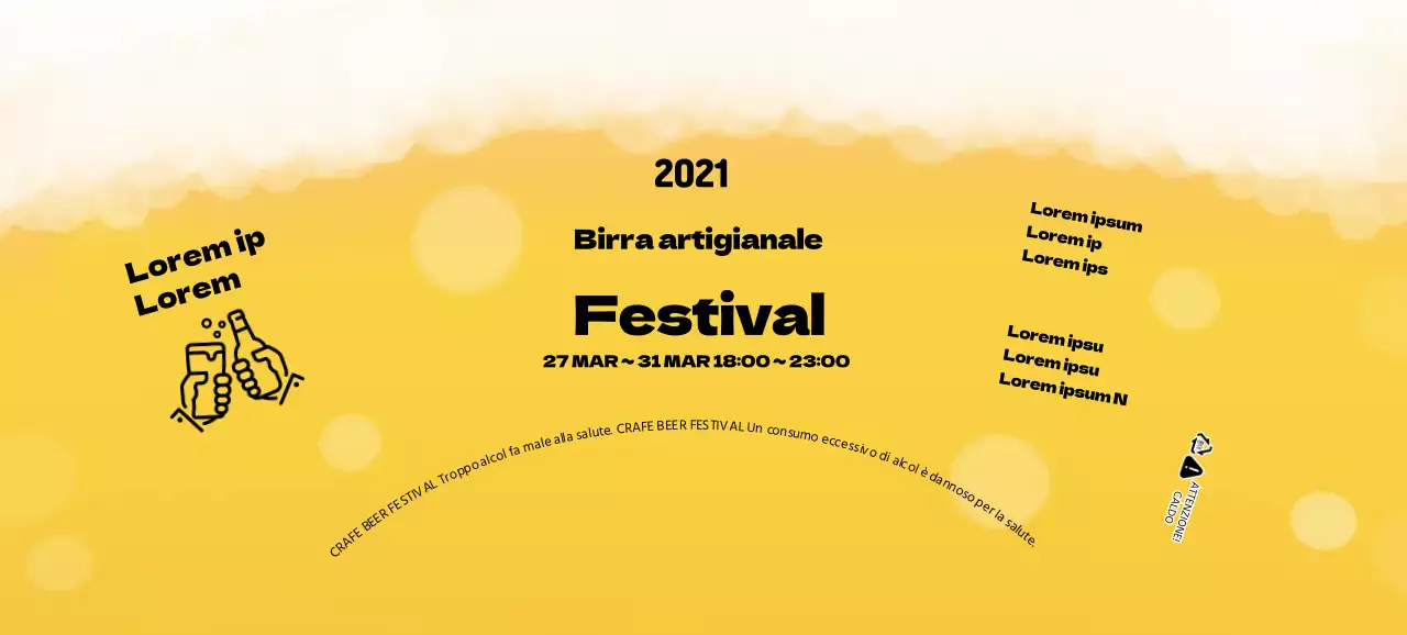 Illustrazione della schiuma gialla Festival della birra artigianale