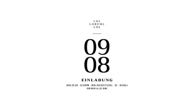 Für ein einfaches Konzept Hochzeitseinladung mit dem Datum in schwarz hervorgehoben