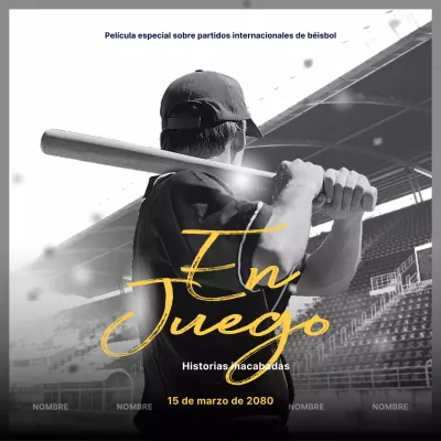 Películas especiales de béisbol negras y amarillas