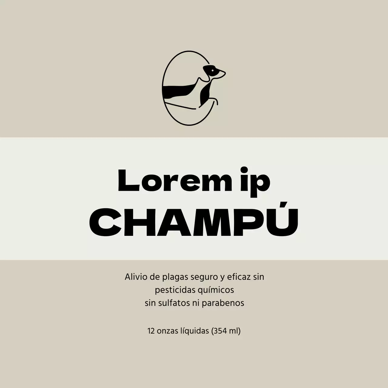 Etiqueta beige para mascotas con logotipo