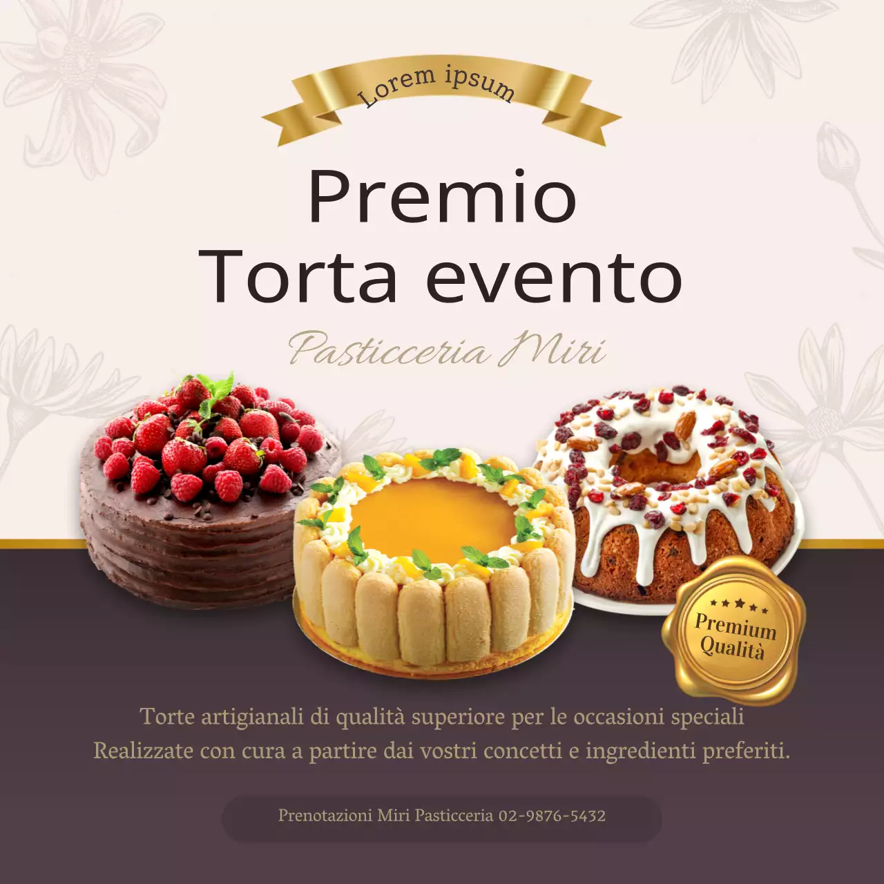 Promuovere la creazione di una torta da evento premium con toni rossi