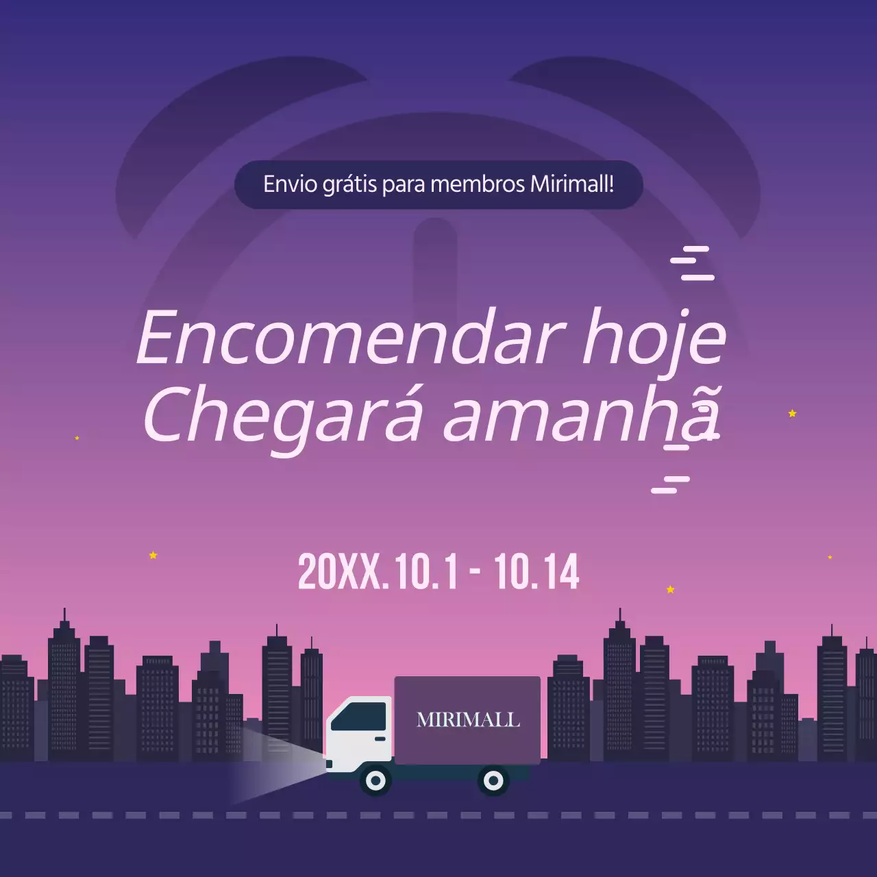 Promover instruções de envio simples em roxo