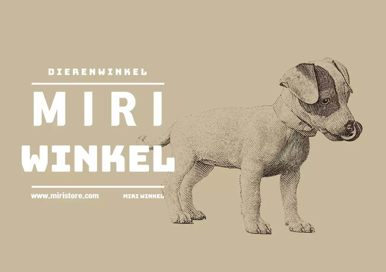 Beige geïllustreerd dierenwinkel label