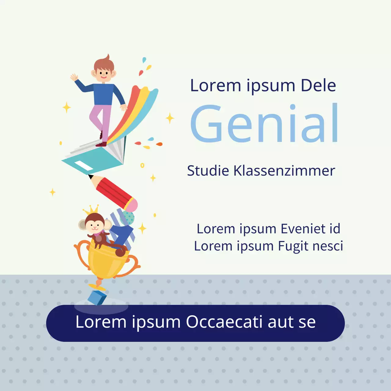 Blaue Illustration Studienakademie Bildung Förderung