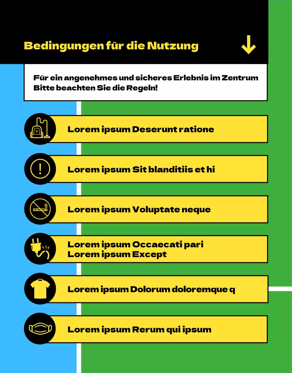 Das blau-grüne Anmeldeformular für das Sportzentrum
