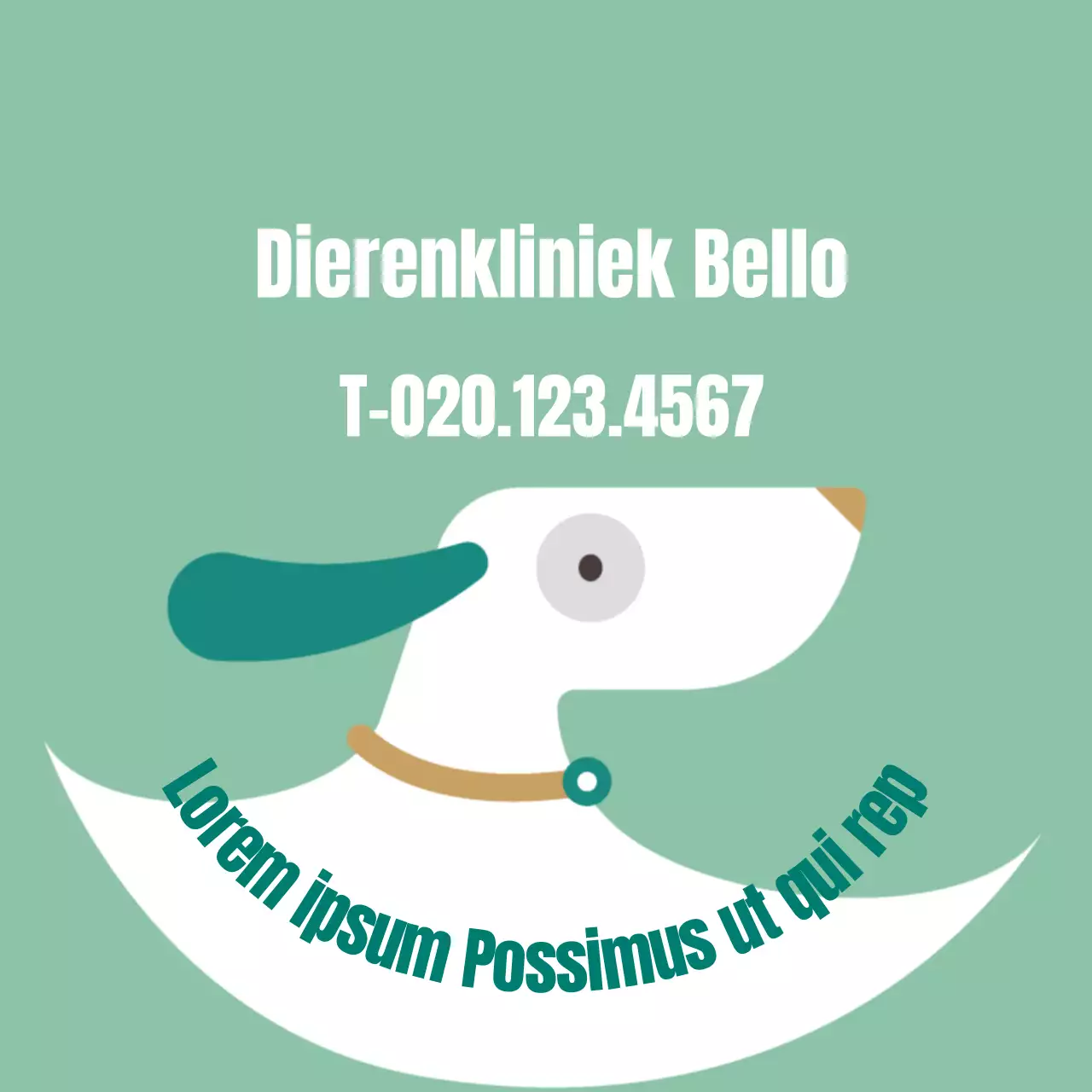 Mint eenvoudige geïllustreerde dierenarts label