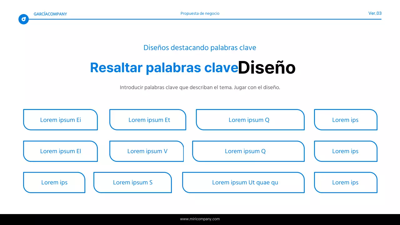 Informe de resaltado de texto simple en azul y blanco