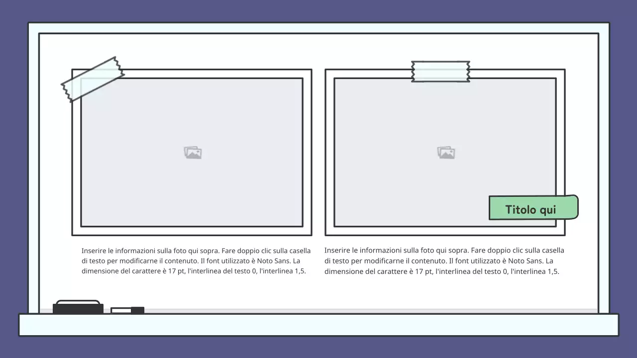 Kit di presentazione con lavagna didattica colorata