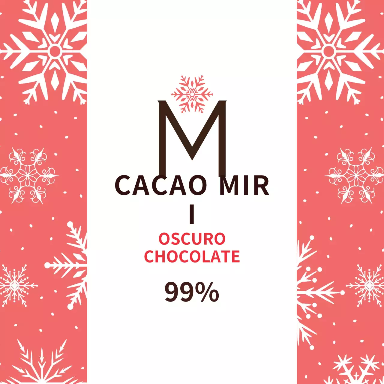 Etiqueta difusora con motivos de copos de nieve rojos