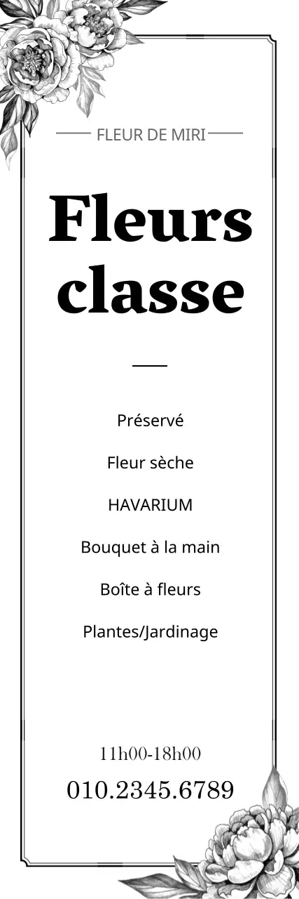 Bannière verticale de la classe des fleurs
