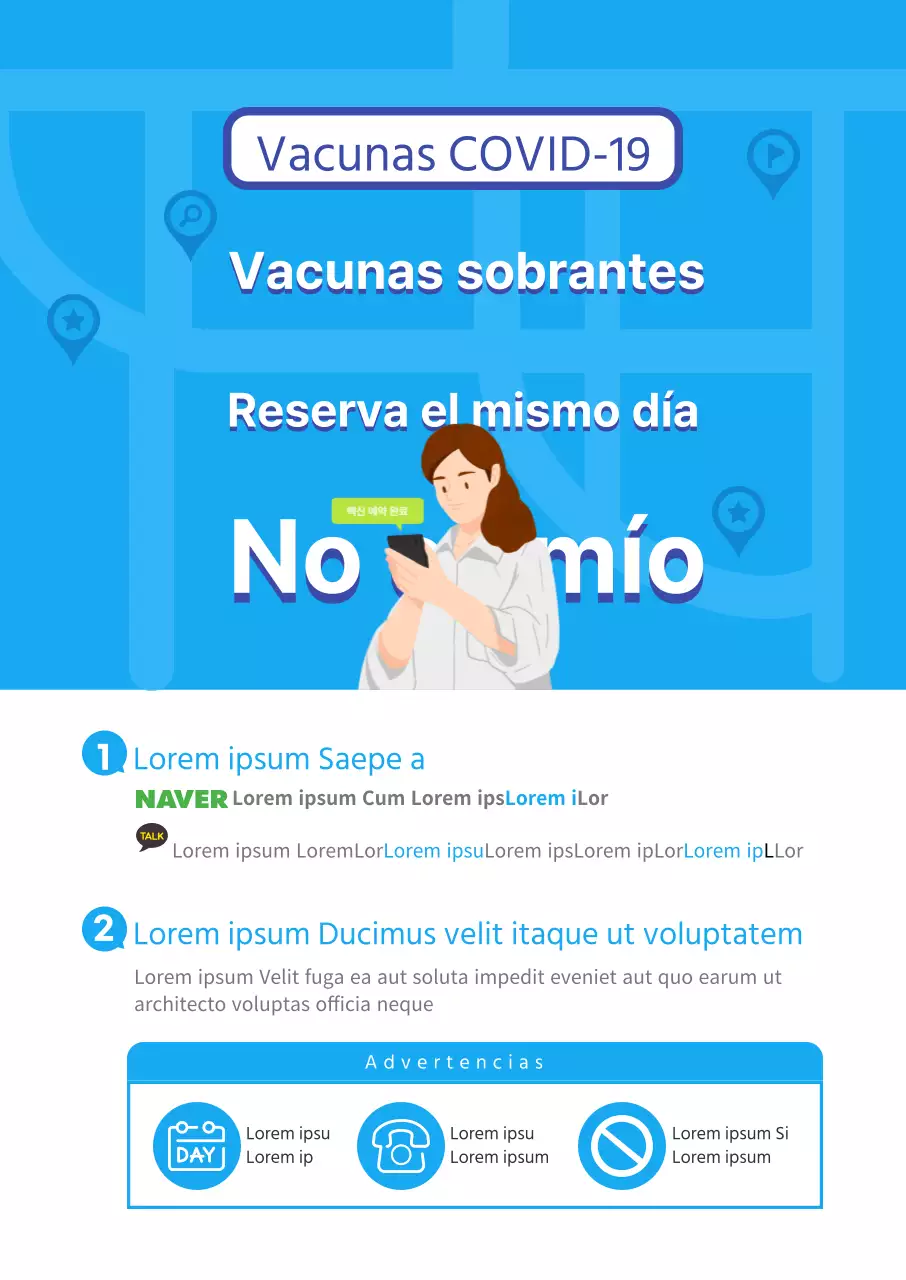 Citas para vacunas en el mismo día con un aspecto limpio y azul de confianza