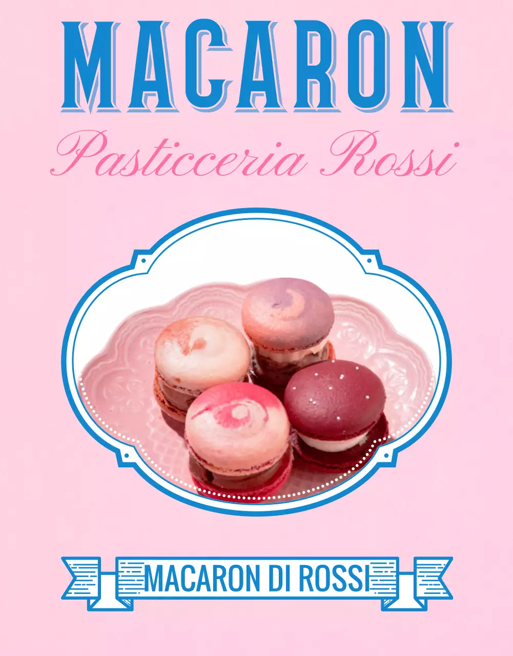 Vendere macaron con decorazioni rosa e vintage