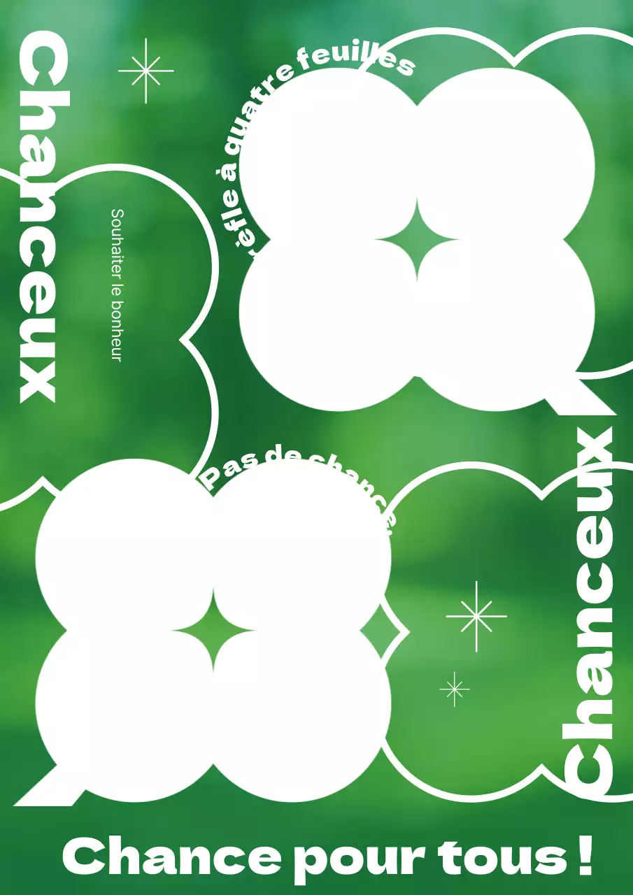 Mignon trèfle à quatre feuilles en blanc