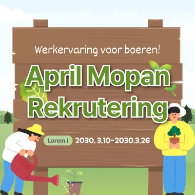 Geïllustreerde Spring Seedling Trial Oproep Social Media