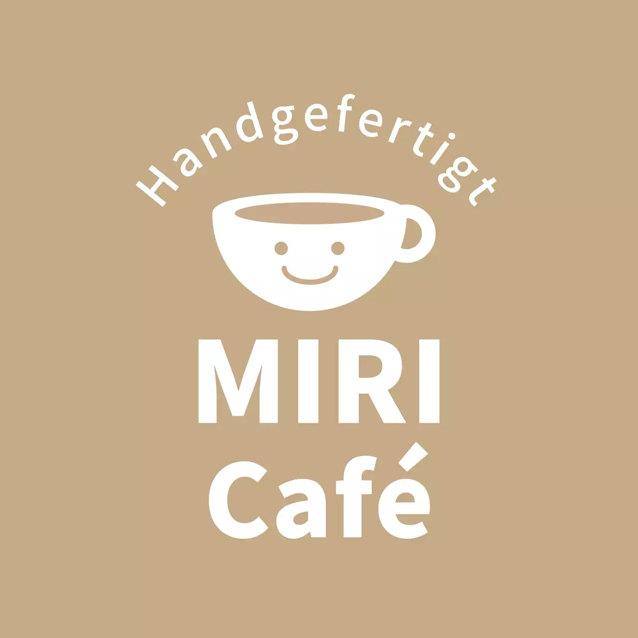 Beige einfache Ikone Cafe-Etikett