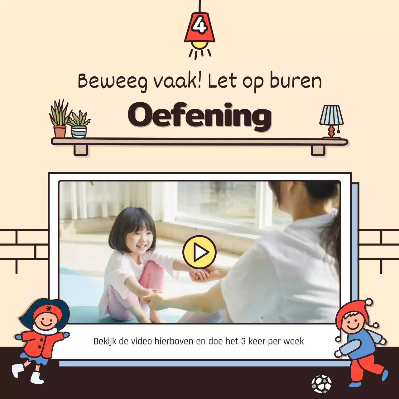 Wintervakantie met schattige illustraties in beige