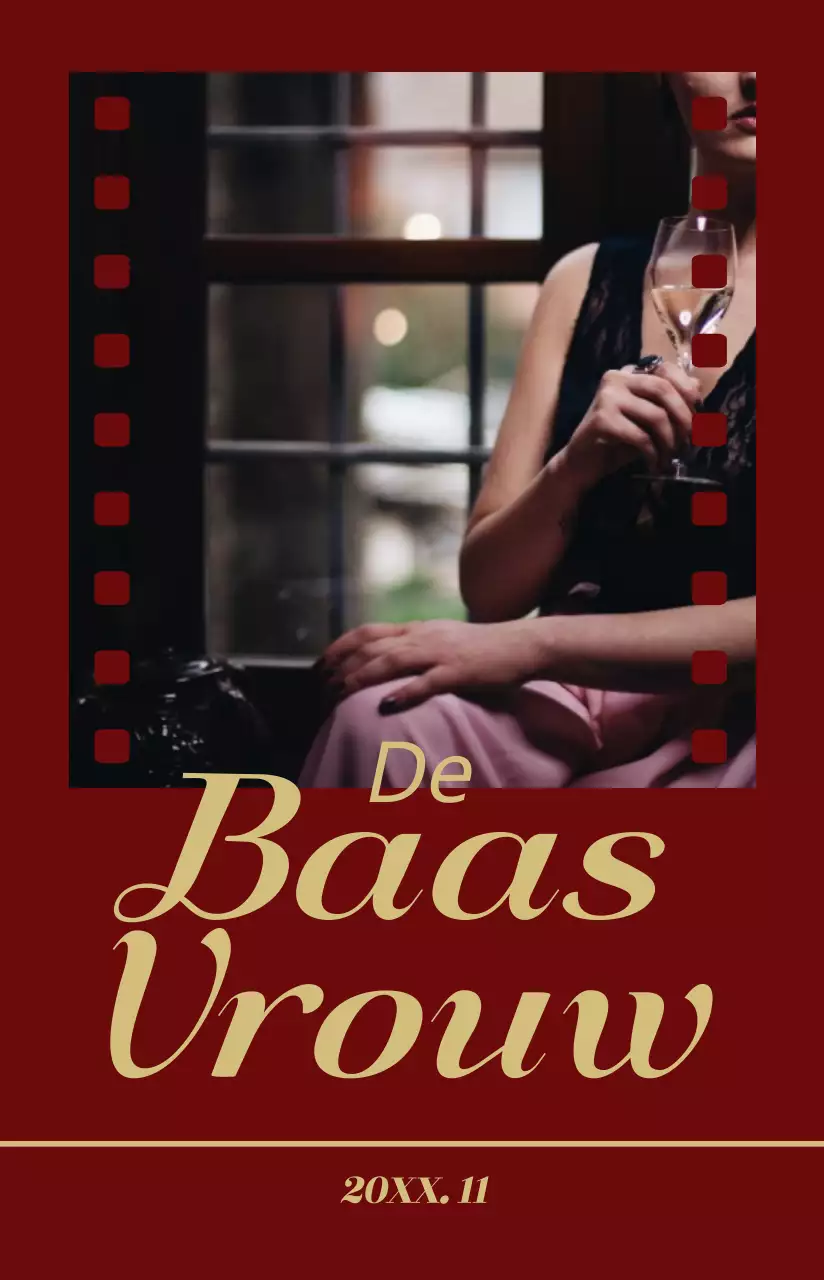 Filmaffiche met een kader van een donkergekleurd filmontwerp