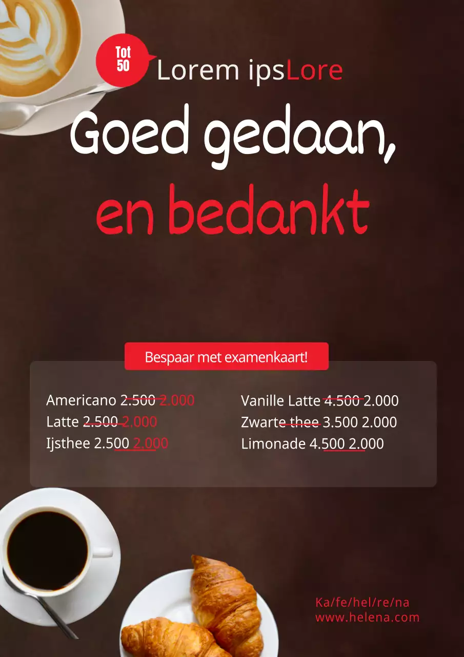 Café opening kortingsactie