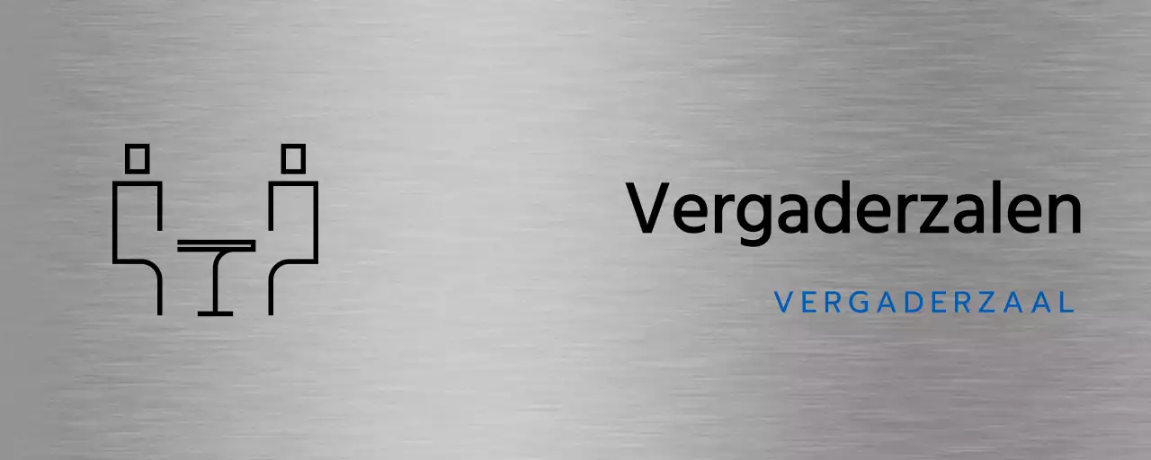 Plaatsnamen en plattegronden van bedrijven met eenvoudige zwarte en blauwe pictogrammen