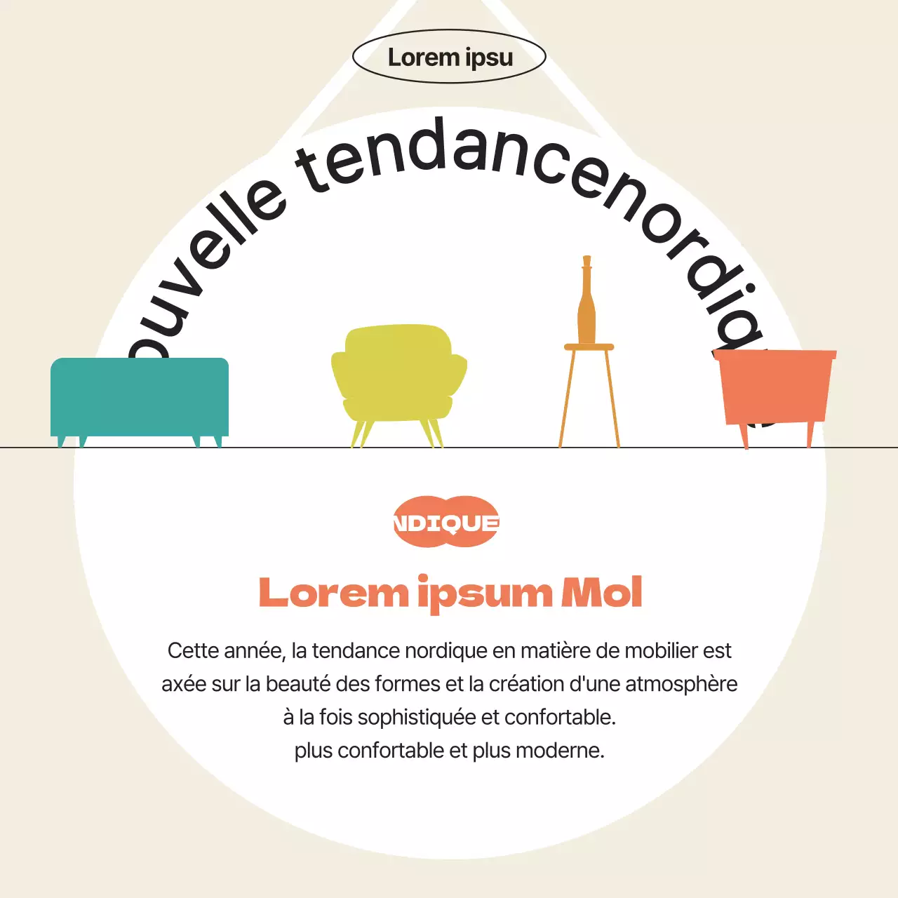 Une sélection d'intérieurs épurés et apaisants en orange vintage.