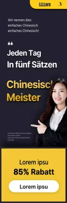 Schulwerbung mit gelber und schwarzer Textmarkierung