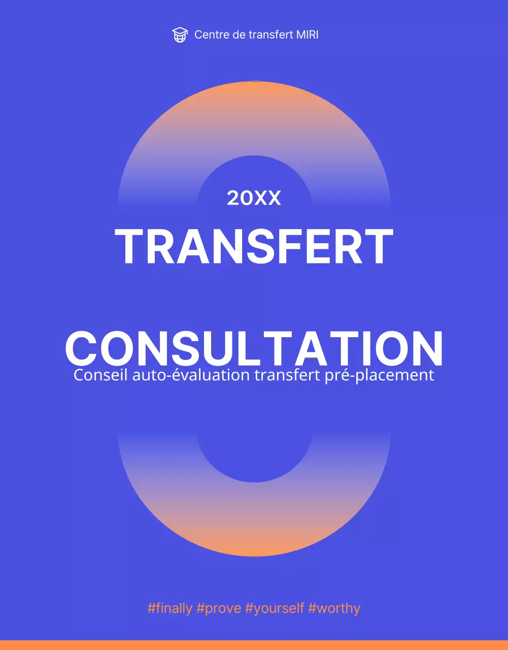 Conseil en transfert simple et lumineux en bleu et orange