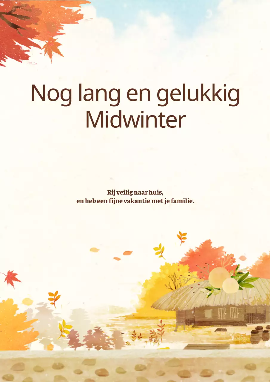 Een leescampagne met gele herfstbladeren, ginkgobomen en een illustratie van een meisje dat een boek leest.