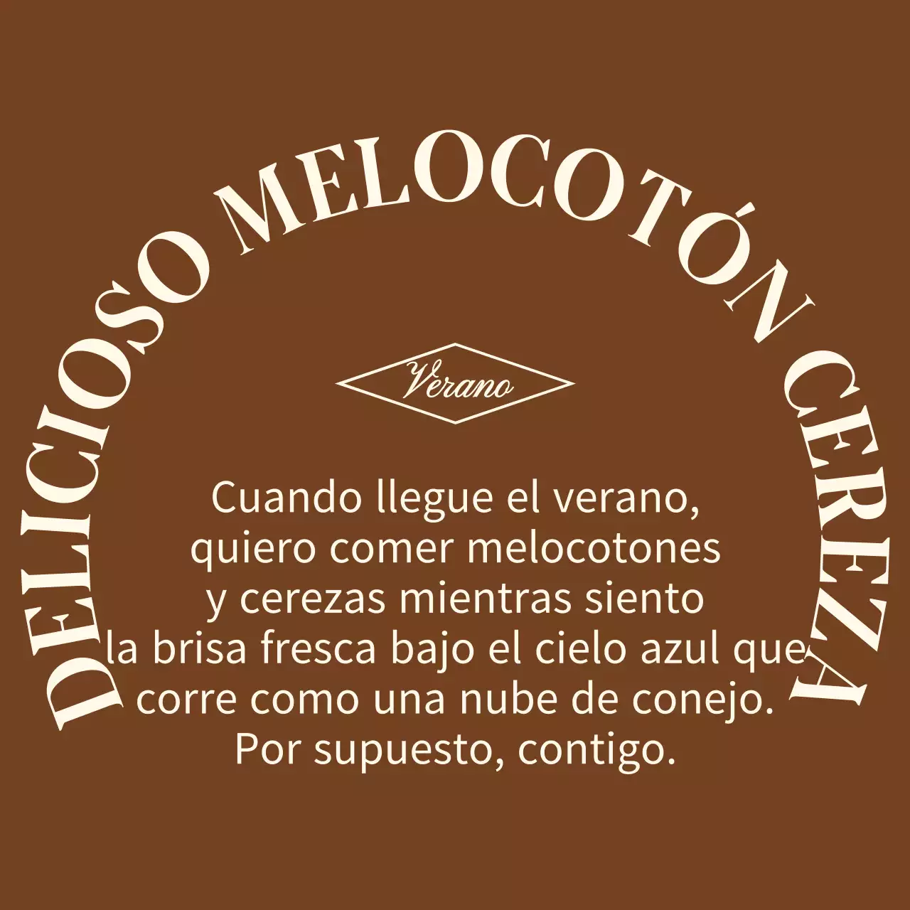 Concepto emocional mercancía personalizada con texto en marrón y amarillo claro.