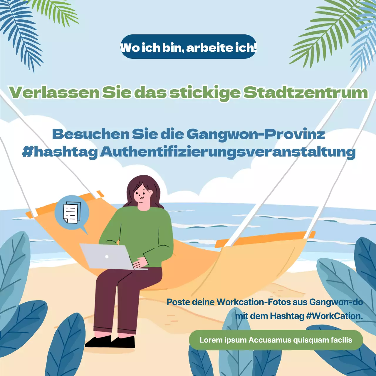 workcation am Meer Hashtag Veranstaltungen Soziale Medien