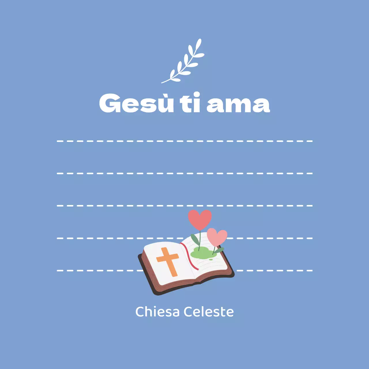 Cartoleria da chiesa illustrazione semplice blu