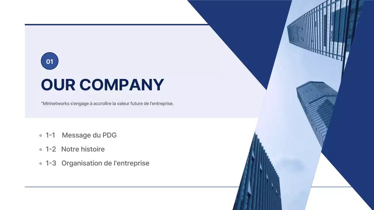 Un nouveau plan d'entreprise propre et bleu