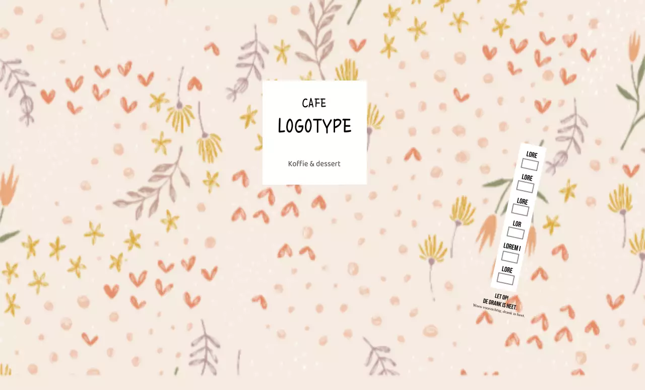 Beige geïllustreerd bloemenpatroon