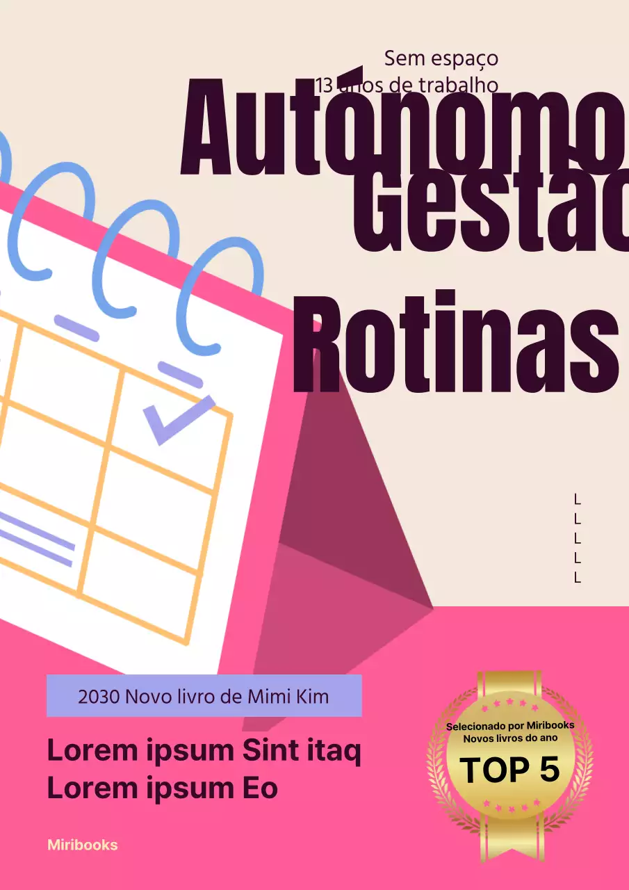 Um livro de autoajuda com um conceito de agenda cor-de-rosa e bege