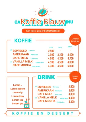 Ontwerp een café menukaart met een leuke twist
