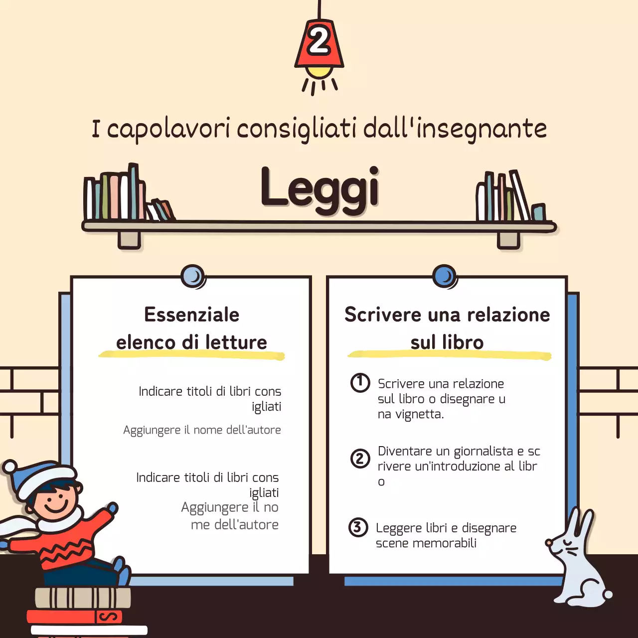 Vacanze invernali con simpatiche illustrazioni in beige