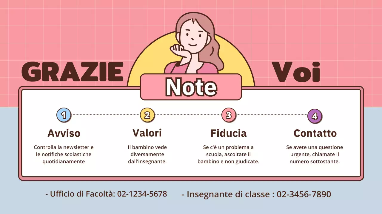 Presentazione per una conferenza genitori-insegnanti a tema scolastico