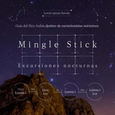 Guía de senderismo con texto en blanco