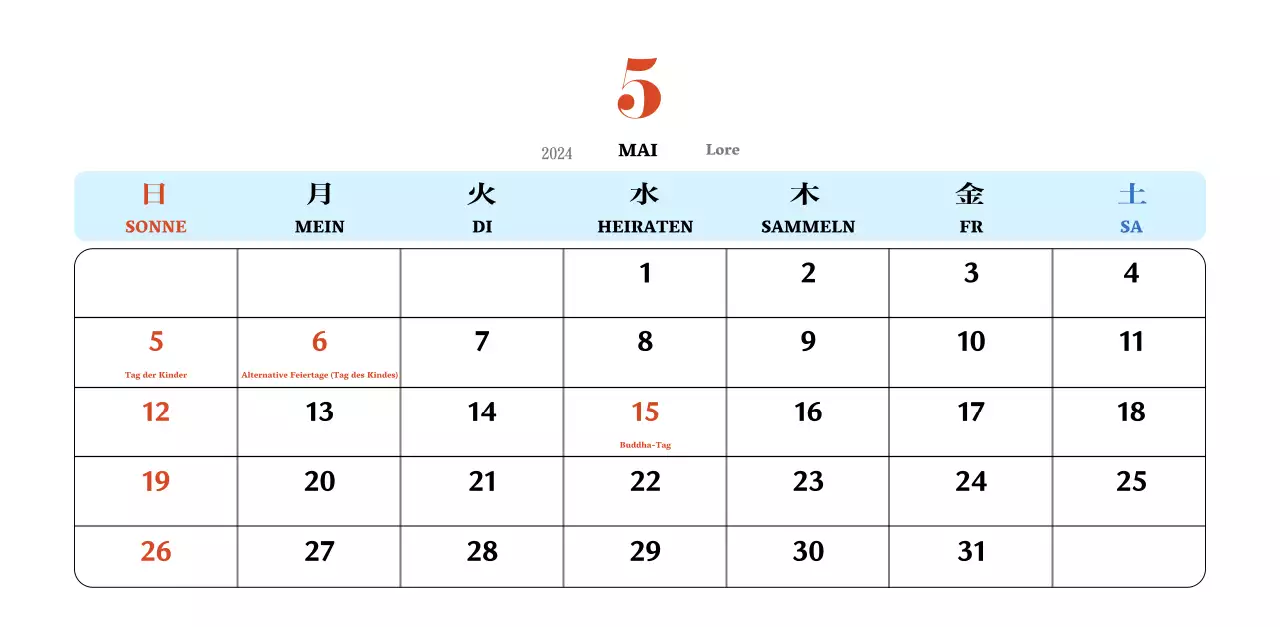Retro-Konzept Nostalgie-Kalender in rot und blau