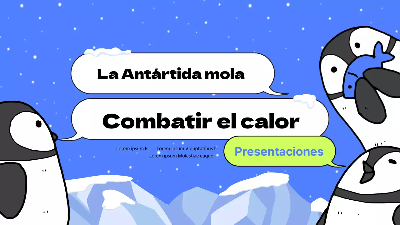 Antártida educación con pingüino azul elementos de ilustración