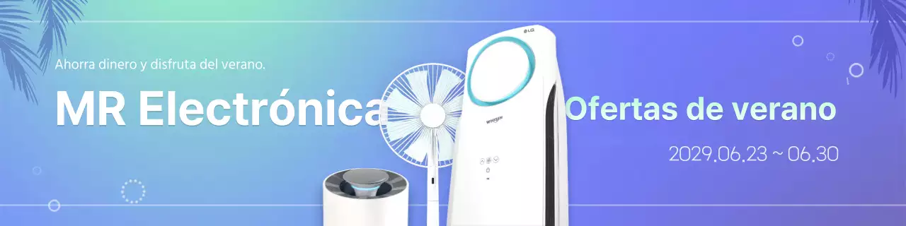 Electrónica a la venta en colores menta y azul degradados