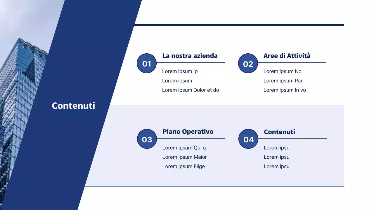 Un nuovo piano aziendale pulito e blu