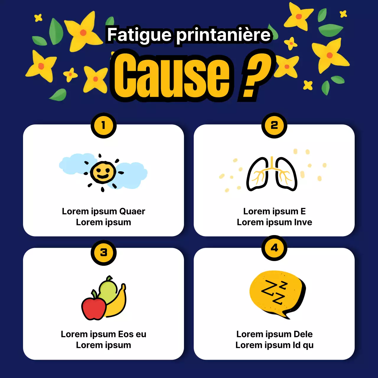 Avis de somnolence au volant avec thème bleu et jaune