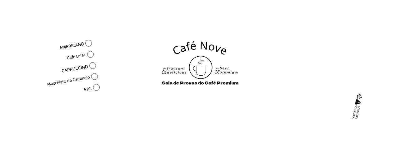 Veja o menu simples do café branco