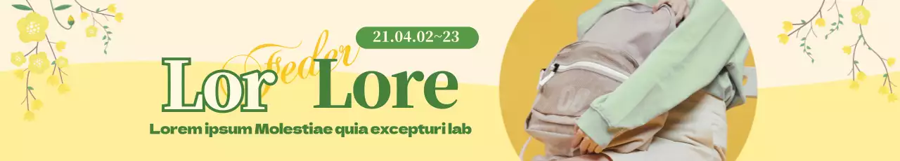 Gelb-Grünes Foto-Highlight Gepflegte Frühlingstaschen Werben Sie für eine Verkaufsveranstaltung