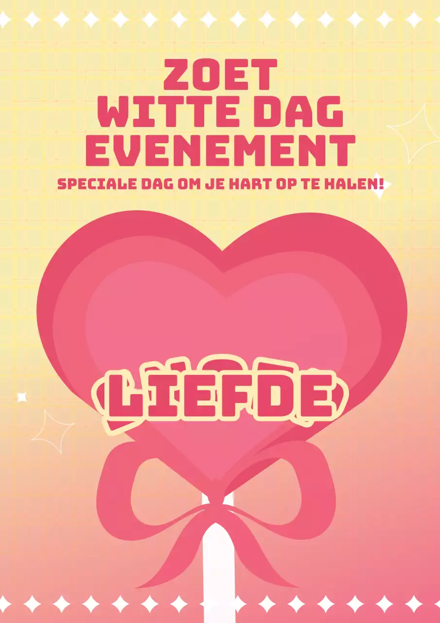 Witte dag evenement met roze hart lolly's