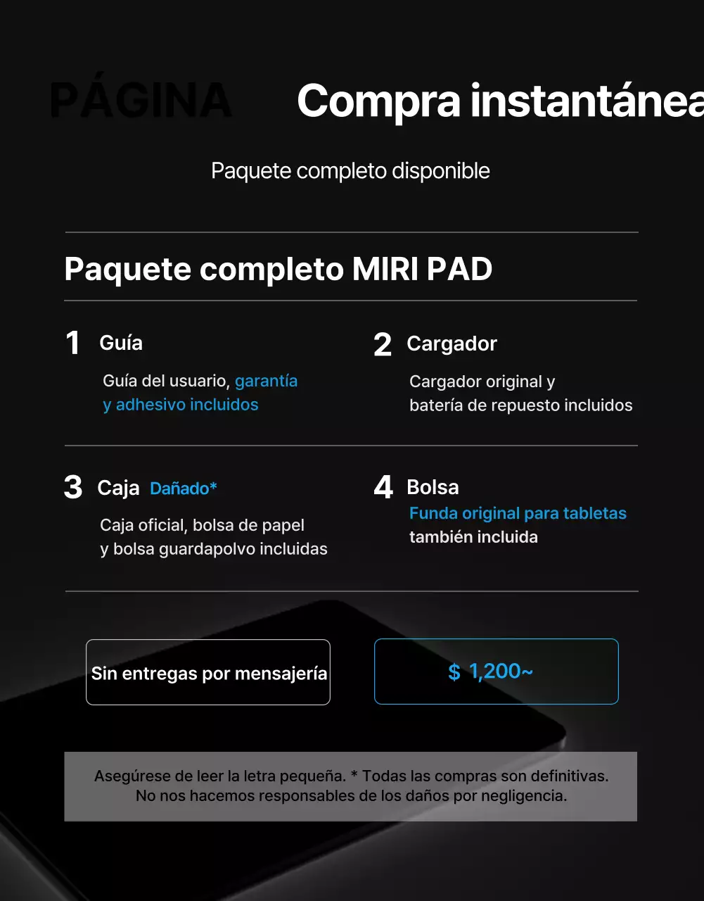 Black Blue Point Página de anuncios clasificados sencilla y con clase (página detallada)